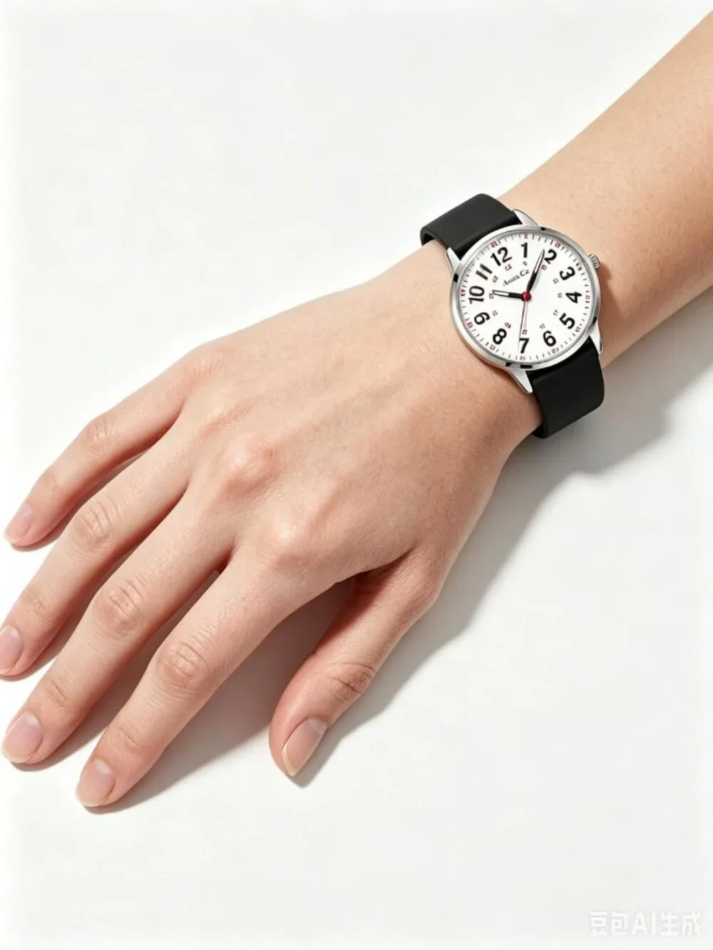Women's Black White Silicone Strap Minimalist Waterproof Analog Fashion Watch